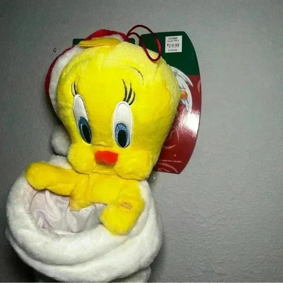 Vintage Gemmy Tweety Bird Looney Tunes Talking Sings Stocking Christmas Holiday - Picture 3 of 4